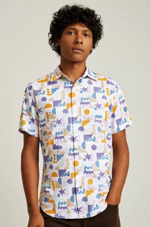 Men Short Sleeve Shirts Bonobos Will Bryant X Bonobos Stretch Riviera Short Sleeve Shirt White