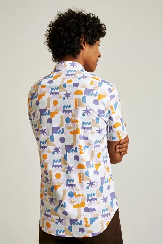 Men Short Sleeve Shirts Bonobos Will Bryant X Bonobos Stretch Riviera Short Sleeve Shirt White