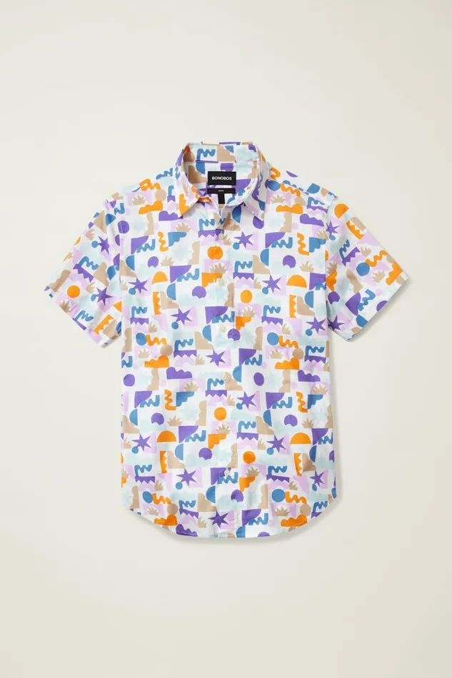 Men Short Sleeve Shirts Bonobos Will Bryant X Bonobos Stretch Riviera Short Sleeve Shirt White