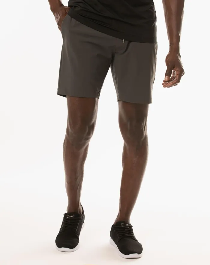 Men Shorts TravisMathew BOARDING TIME 20 ACTIVE SHORT Grey Pinstripe