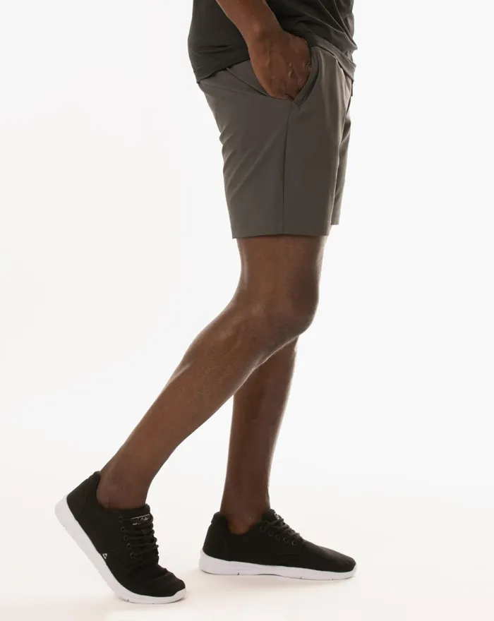 Men Shorts TravisMathew BOARDING TIME 20 ACTIVE SHORT Grey Pinstripe