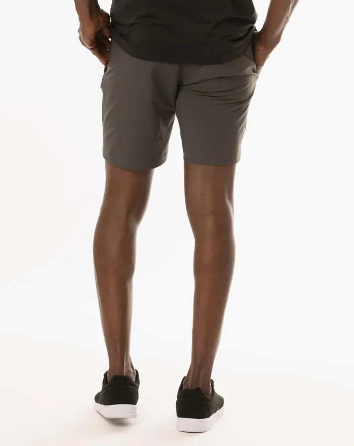 Men Shorts TravisMathew BOARDING TIME 20 ACTIVE SHORT Grey Pinstripe