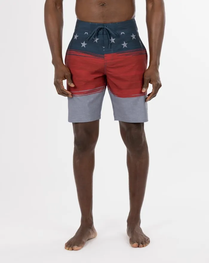 Men Shorts TravisMathew STARBOARD SHORES BOARDSHORT Heather Blue Nights