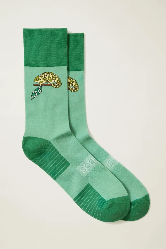 Men Socks and Underwear Bonobos Soft Everyday Socks Green One In A Chameleon