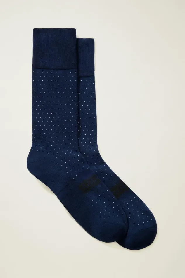 Men Socks and Underwear Bonobos Soft Everyday Socks Navy Pin Dot