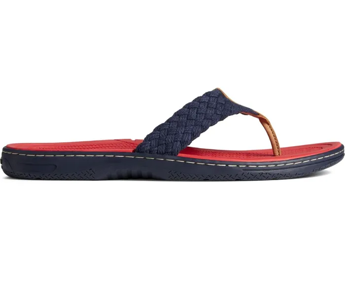 Men Sperry X Brooks Brothers Baitfish Flip Flop Navy Sperry Sandals