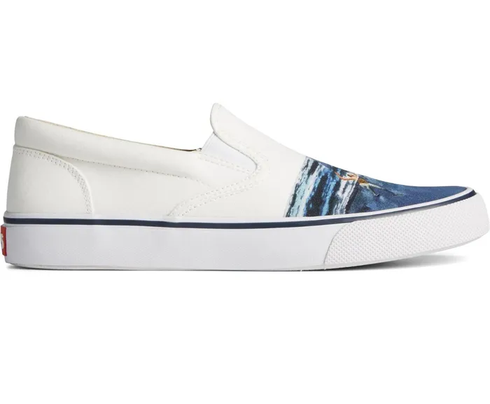 Men Sperry X JAWS Striper II Slip On Sneaker White Sperry Sneakers