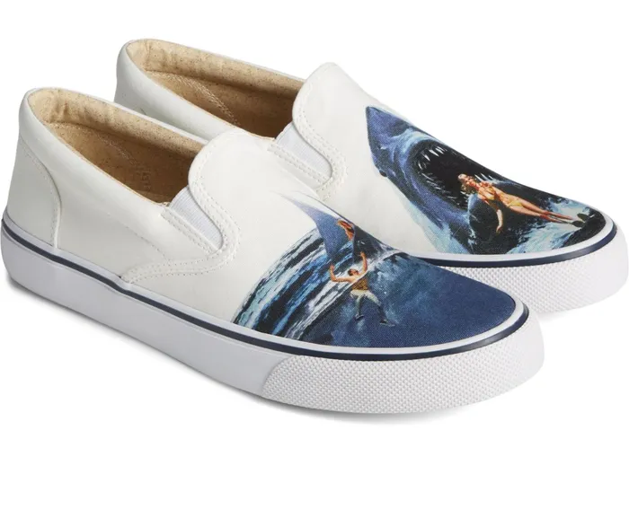 Men Sperry X JAWS Striper II Slip On Sneaker White Sperry Sneakers Men Sperry X JAWS Striper II Slip On Sneaker White Sperry Sneakers