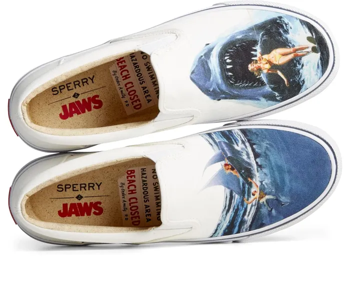 Men Sperry X JAWS Striper II Slip On Sneaker White Sperry Sneakers Men Sperry X JAWS Striper II Slip On Sneaker White Sperry Sneakers