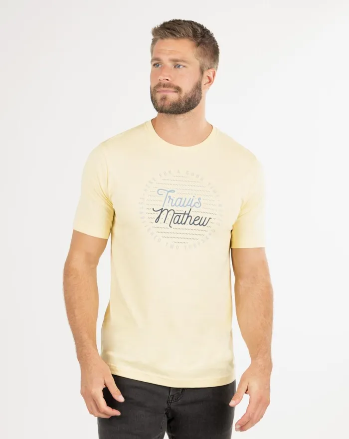 Men Tees TravisMathew CHEERS MY DEARS TEE Heather Sunlight