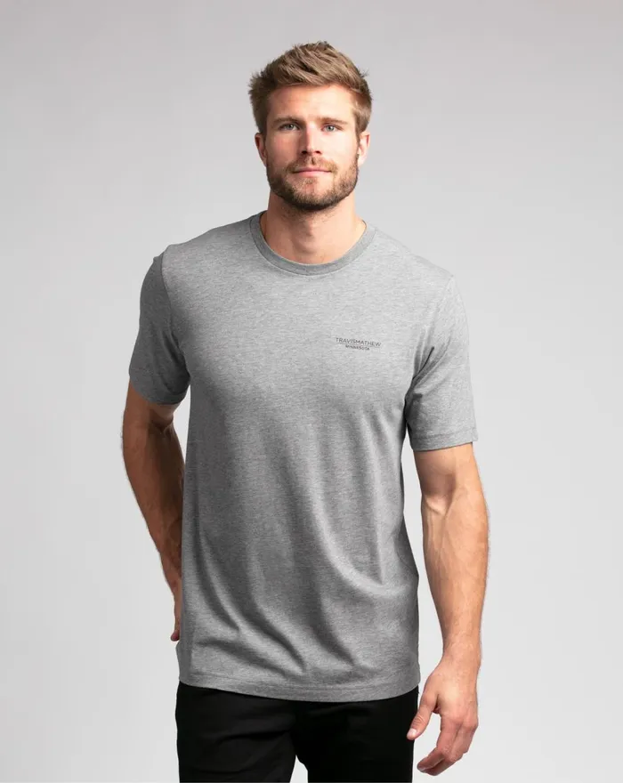 Men Tees TravisMathew DONTCHA KNOW TEE Heather Grey