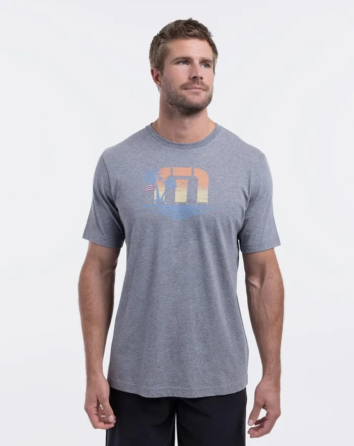Men Tees TravisMathew FOURWINDS TEE Heather Grey