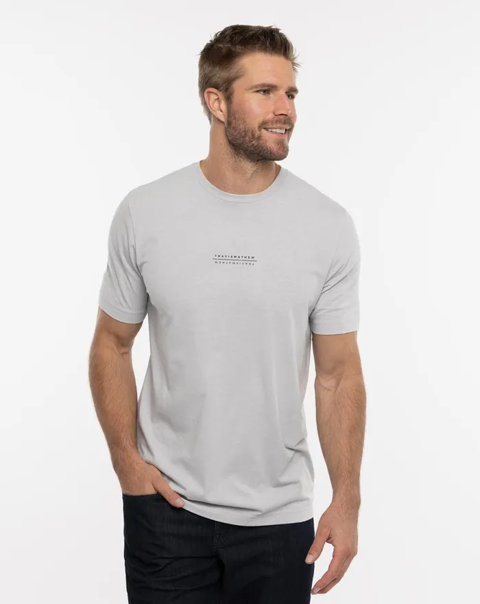 Men Tees TravisMathew GOOD REVIEW TEE Heather Light Grey