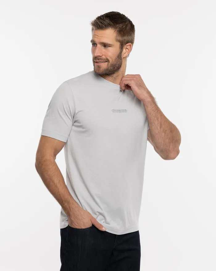 Men Tees TravisMathew GOOD REVIEW TEE Heather Light Grey Men Tees TravisMathew GOOD REVIEW TEE Heather Light Grey