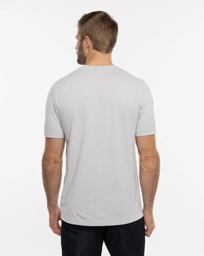 Men Tees TravisMathew GOOD REVIEW TEE Heather Light Grey Men Tees TravisMathew GOOD REVIEW TEE Heather Light Grey