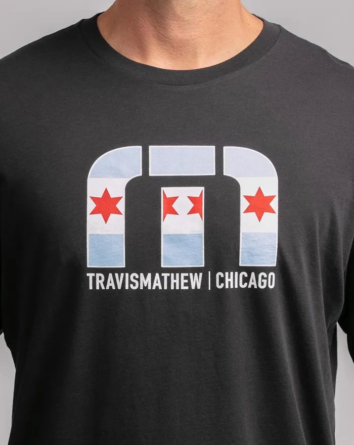 Men Tees TravisMathew ILLINOIS NOISE TEE Black