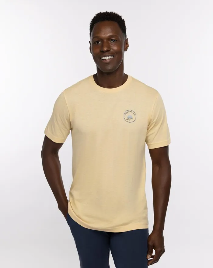 Men Tees TravisMathew JALISCO TEE Heather Golden Cream