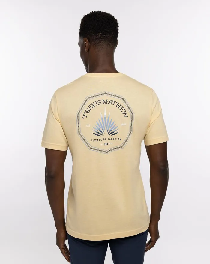 Men Tees TravisMathew JALISCO TEE Heather Golden Cream Men Tees TravisMathew JALISCO TEE Heather Golden Cream