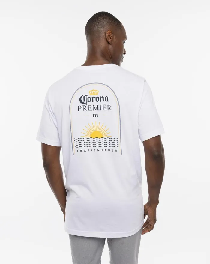 Men Tees TravisMathew ON A BEACH TEE White Men Tees TravisMathew ON A BEACH TEE White