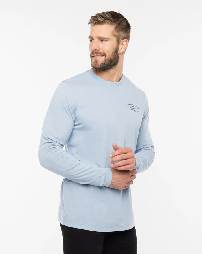 Men Tees TravisMathew RAFFLE WINNER TEE Heather Ash Blue Men Tees TravisMathew RAFFLE WINNER TEE Heather Ash Blue