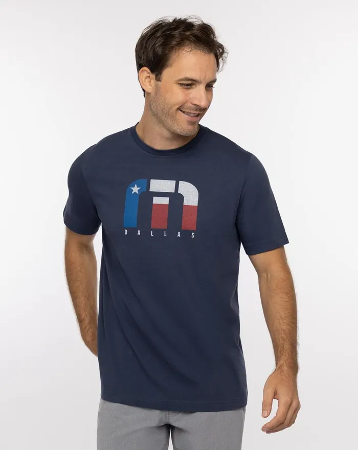 Men Tees TravisMathew ROUNDUPS TEE Mood Indigo