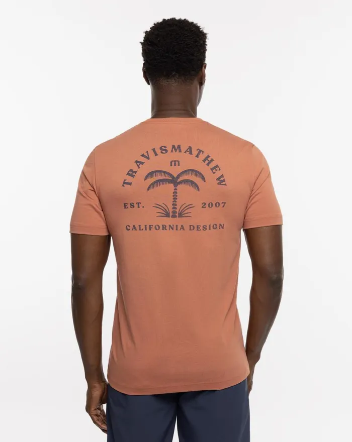 Men Tees TravisMathew SHOCK AND AWE TEE Copper Men Tees TravisMathew SHOCK AND AWE TEE Copper