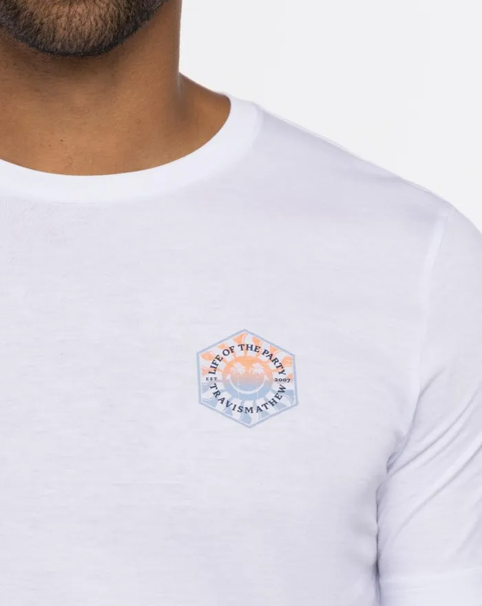Men Tees TravisMathew TRIP OF THE YEAR TEE White Men Tees TravisMathew TRIP OF THE YEAR TEE White