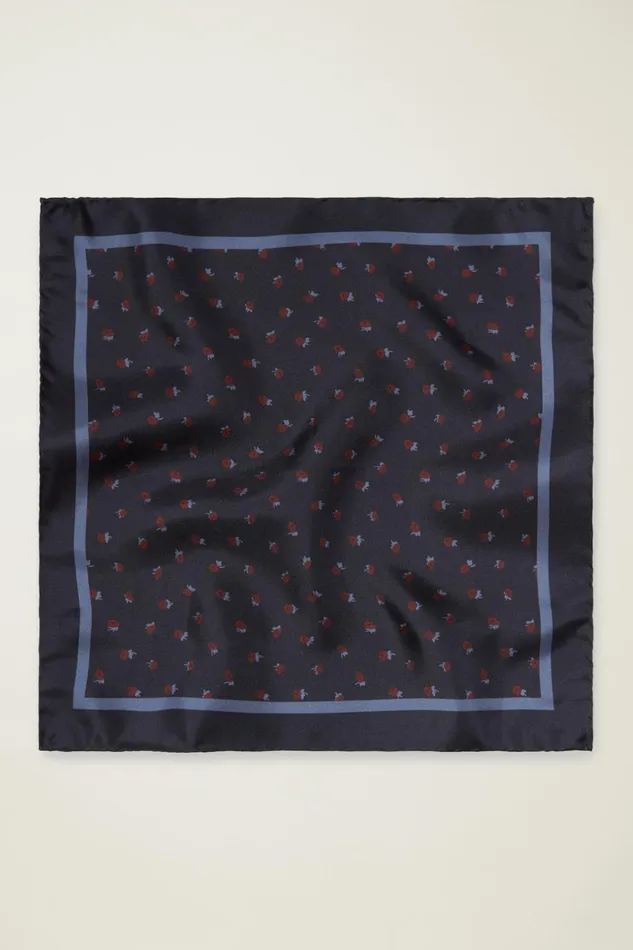 Men Ties and Pocket Squares Bonobos Pocket Square Navy Flower Toss