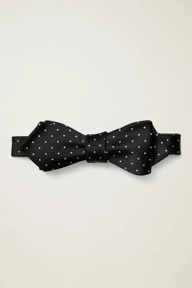 Men Ties and Pocket Squares Bonobos Premium Bowtie Black Dots
