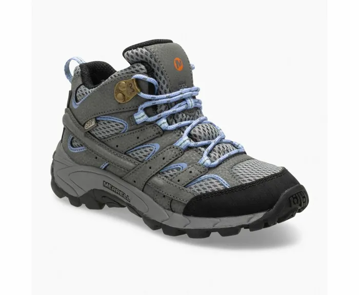 MERRELL Boots Kids Moab 2 Mid Waterproof Boot Greyperiwinkle MERRELL Boots Kids Moab 2 Mid Waterproof Boot Greyperiwinkle