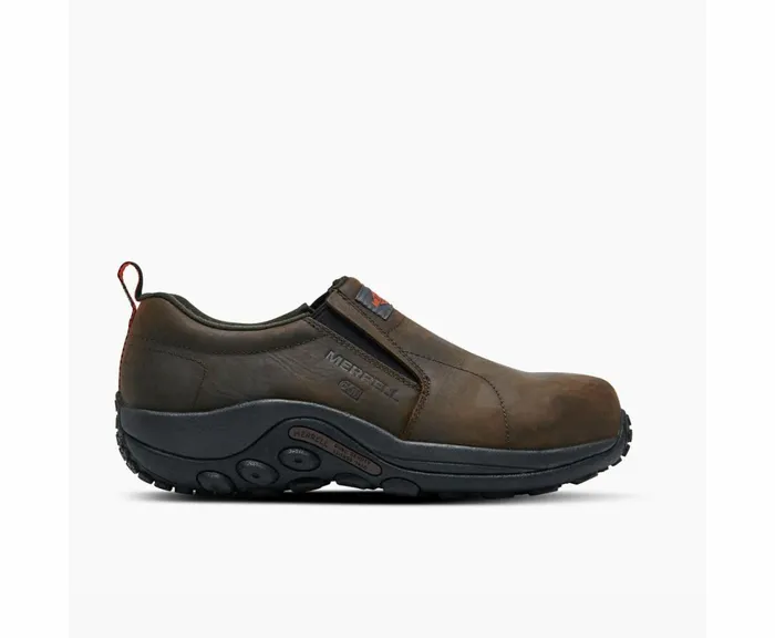 MERRELL SlipOns Men Jungle Moc Leather Comp Toe SD Work Shoe Wide Width Espresso