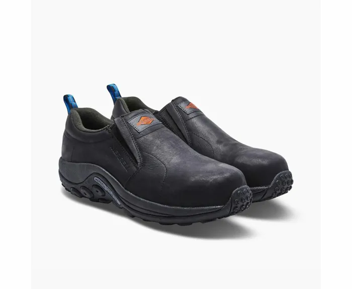 MERRELL SlipOns Men Jungle Moc Leather Comp Toe Work Shoe Black MERRELL SlipOns Men Jungle Moc Leather Comp Toe Work Shoe Black