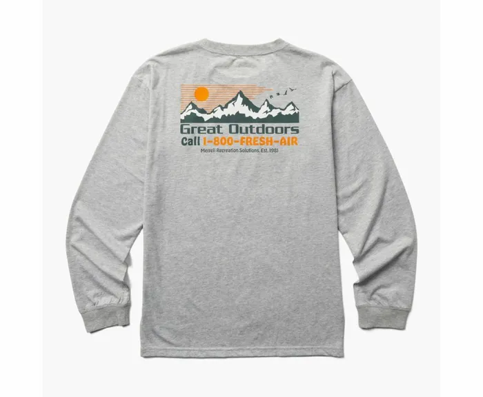 MERRELL Tops Men Great Outdoors Long Sleeve Tee Grey Heather MERRELL Tops Men Great Outdoors Long Sleeve Tee Grey Heather