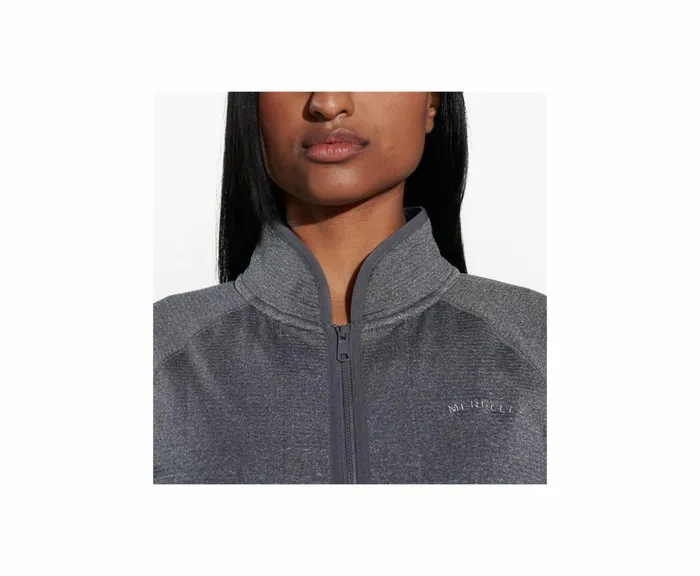 MERRELL Tops Women Geotex Full Zip Rock Heather MERRELL Tops Women Geotex Full Zip Rock Heather