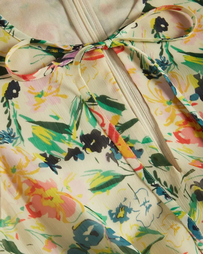 Mini Sleeveless Dress With Tie Neck White Women Ted Baker Dresses