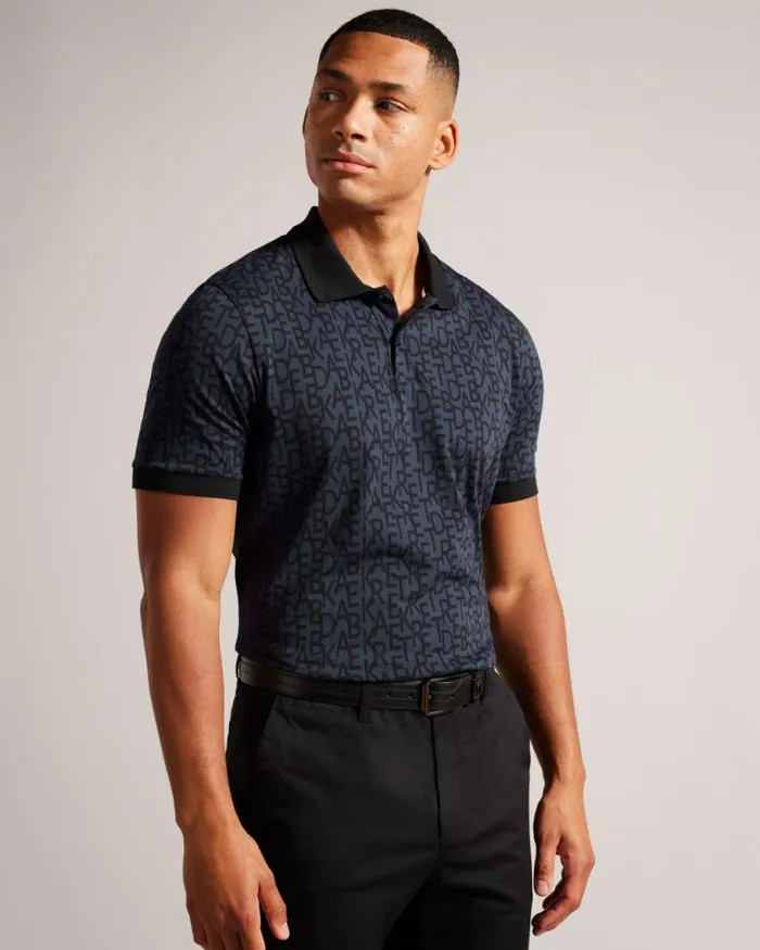 Mixed Texture Leather Belt Black Men Ted Baker Belts