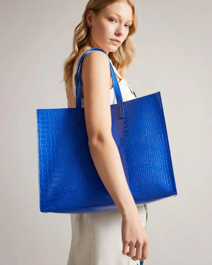 Mock Croc Icon Tote Bag Bright Blue Women Ted Baker Bags