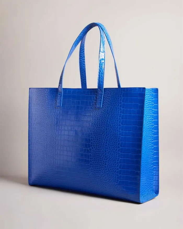 Mock Croc Icon Tote Bag Bright Blue Women Ted Baker Bags Mock Croc Icon Tote Bag Bright Blue Women Ted Baker Bags