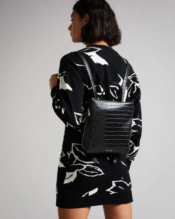 Mockcroc PU Backpack Black Women Ted Baker Bags Mockcroc PU Backpack Black Women Ted Baker Bags
