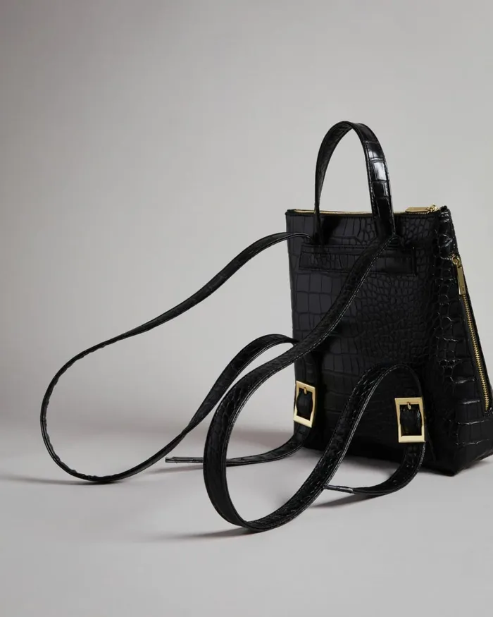 Mockcroc PU Backpack Black Women Ted Baker Bags Mockcroc PU Backpack Black Women Ted Baker Bags