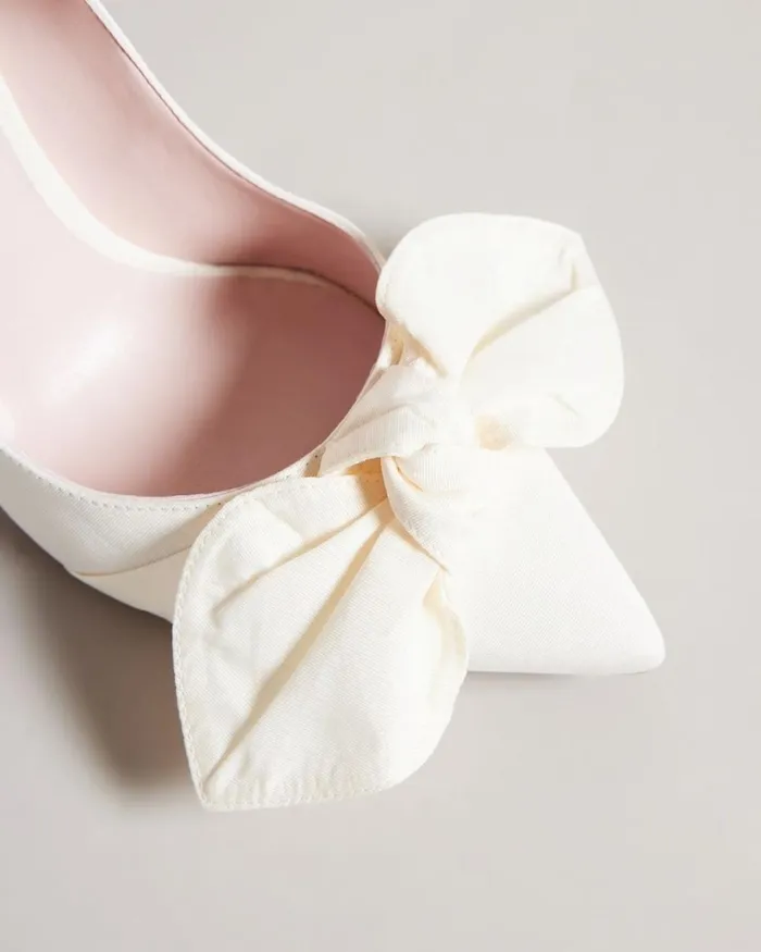 Moire Satin Bow Court Shoes Ivory Women Ted Baker Heels Moire Satin Bow Court Shoes Ivory Women Ted Baker Heels
