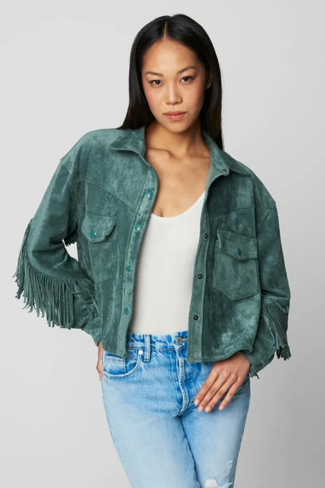 Olive Branch Shacket Women Blank NYC Jackets