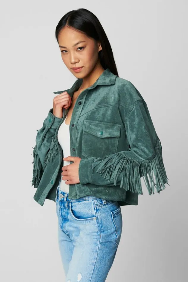 Olive Branch Shacket Women Blank NYC Jackets