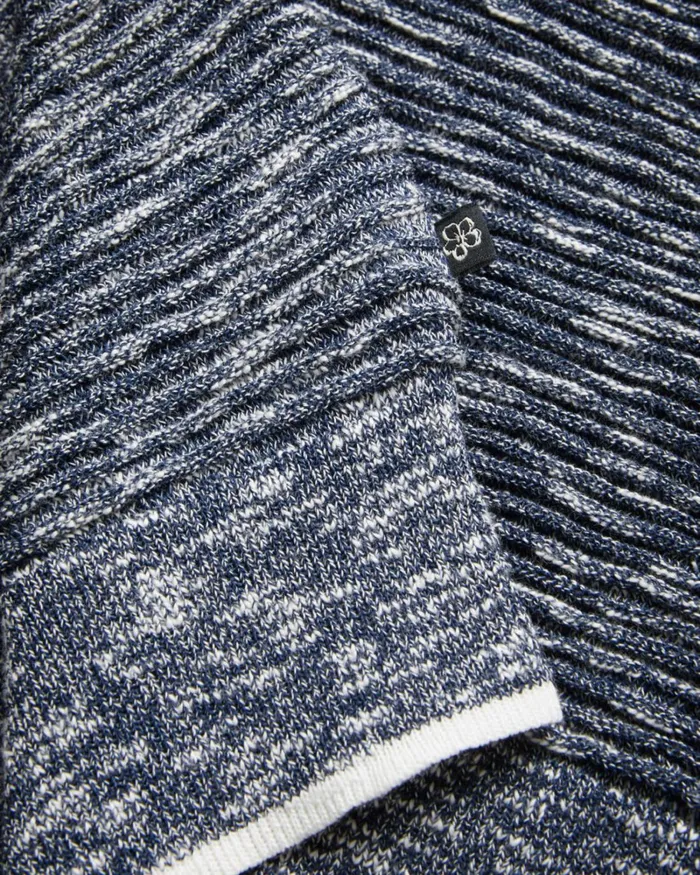 Open Collar Marled Polo Shirt Dark Blue Men Ted Baker Clothing Open Collar Marled Polo Shirt Dark Blue Men Ted Baker Clothing