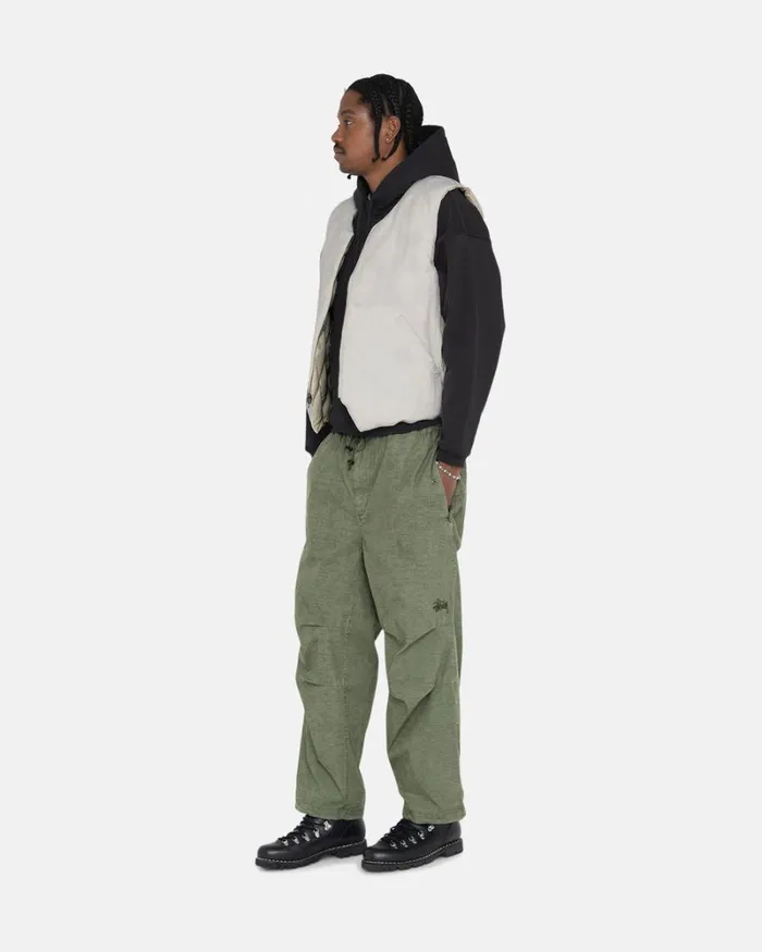 Outerwear Men Stussy REVERSIBLE QUILTED VEST Cream Outerwear Men Stussy REVERSIBLE QUILTED VEST Cream