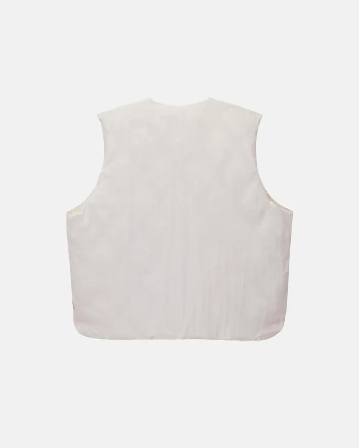 Outerwear Men Stussy REVERSIBLE QUILTED VEST Cream Outerwear Men Stussy REVERSIBLE QUILTED VEST Cream