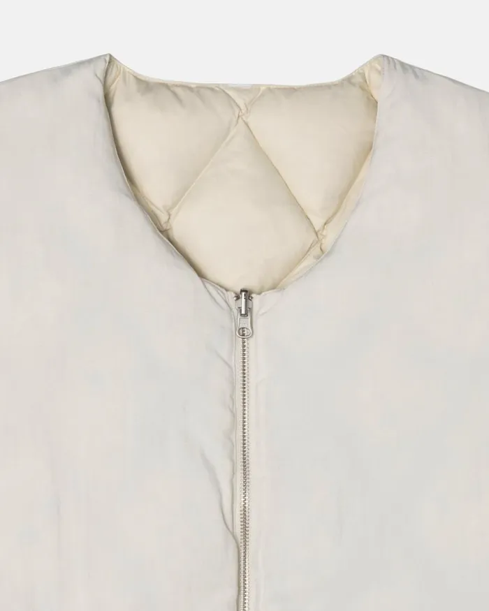 Outerwear Men Stussy REVERSIBLE QUILTED VEST Cream Outerwear Men Stussy REVERSIBLE QUILTED VEST Cream