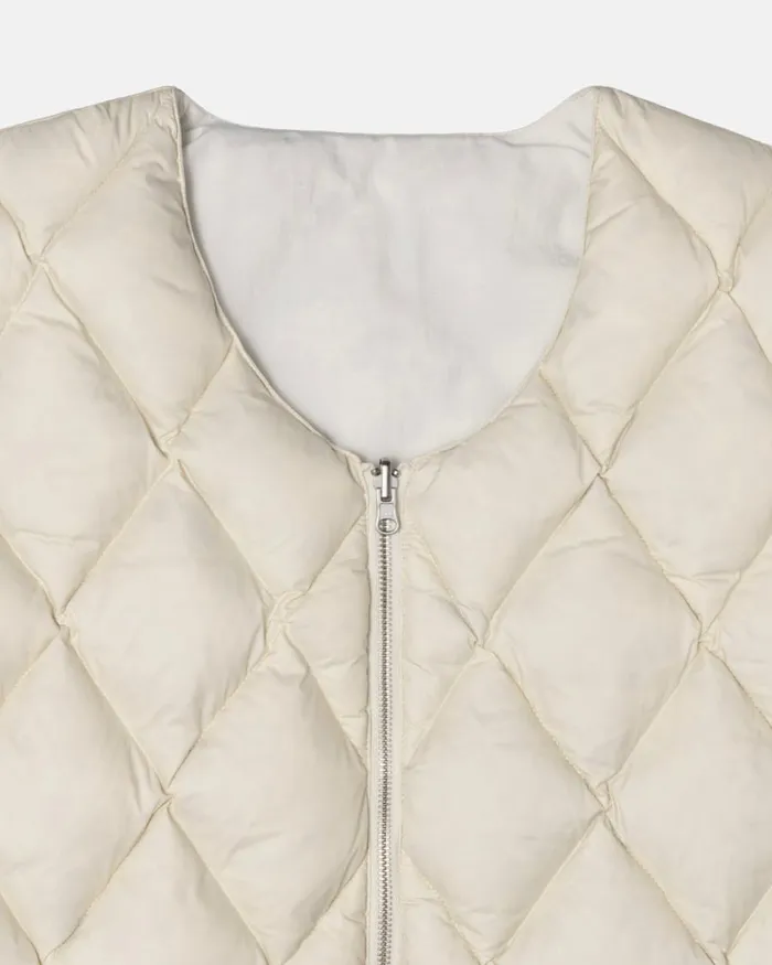 Outerwear Men Stussy REVERSIBLE QUILTED VEST Cream Outerwear Men Stussy REVERSIBLE QUILTED VEST Cream