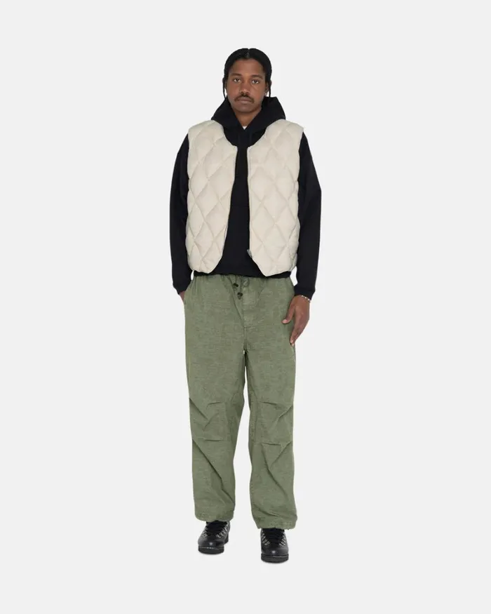 Outerwear Men Stussy REVERSIBLE QUILTED VEST Cream Outerwear Men Stussy REVERSIBLE QUILTED VEST Cream