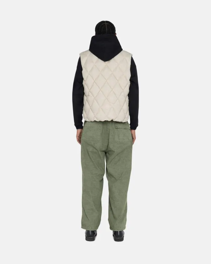 Outerwear Men Stussy REVERSIBLE QUILTED VEST Cream Outerwear Men Stussy REVERSIBLE QUILTED VEST Cream